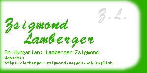 zsigmond lamberger business card